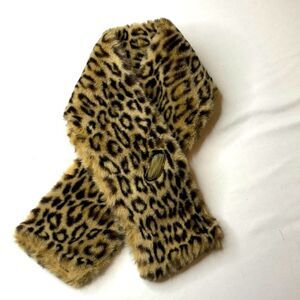 Vintage Leopard Faux Fur Wrap Shawl Scarf